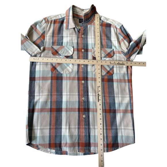 Pendleton Men’s Button Down Plaid Shirt size L Cotton Cream Blue Brown Modern - Picture 4 of 7